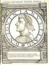 Iouinianus, Illustration aus Imperatorum romanorum omnium orientalium et occidentalium verissimae imagines ex antiquis numismatis